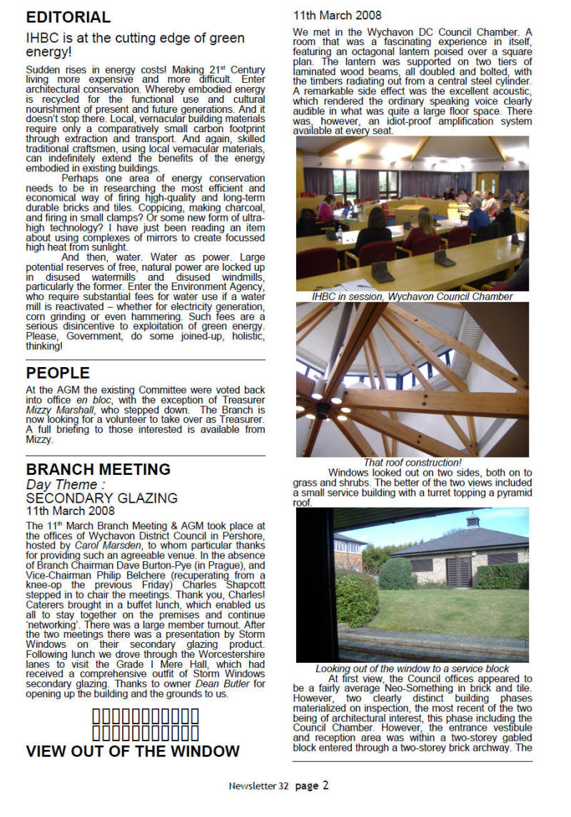IHBC North West Branch Newsletter No. 28 October 2008 - page two - This is a graphical representation, for PDF download visit http://www.ihbc.org.uk/branches_west_mids.htm