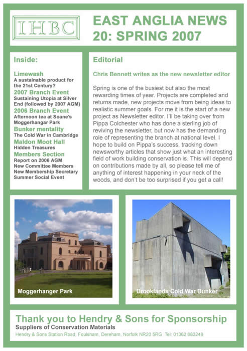 East Anglia Newsletter Issue 20 Spring 2007