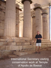International Secretary visiting Temple of Apollo, bassai