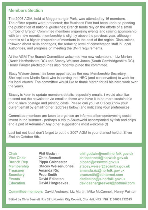 East Anglia Newsletter Issue 20 Spring 2007