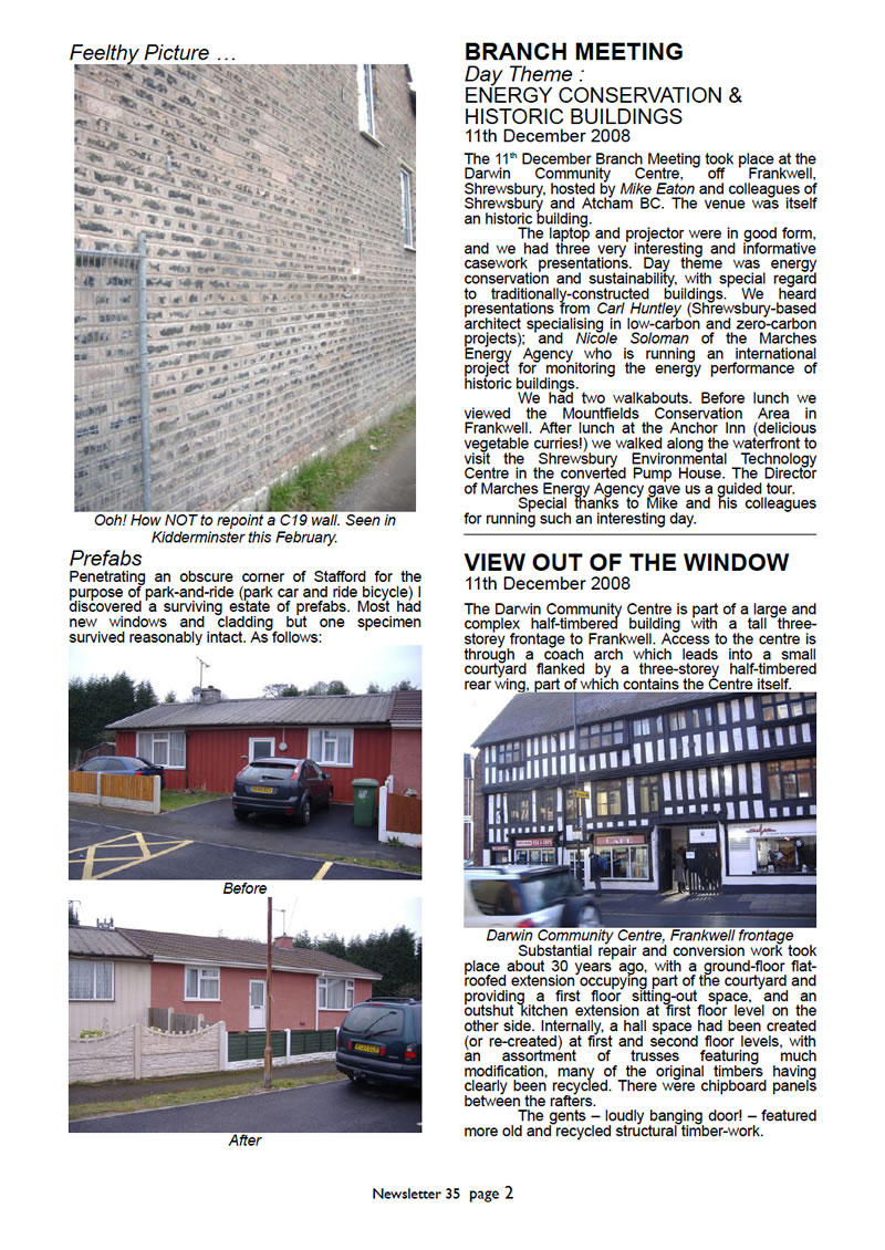 IHBC West Midlands Branch Newsletter No. 35 March 2009 - page two - This is a graphical representation, for PDF download visit http://www.ihbc.org.uk/branches_west_mids.htm